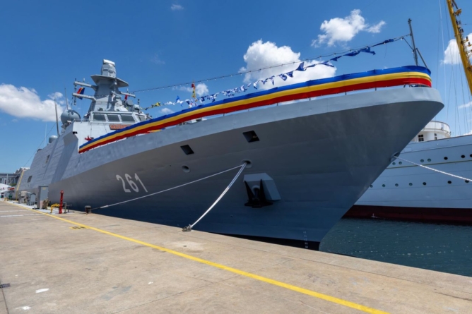 Drapelul României pe o nouă navă de război! Forțele Navale au o nouă corvetă în Marea Neagră, o achiziție de 265 mil. euro